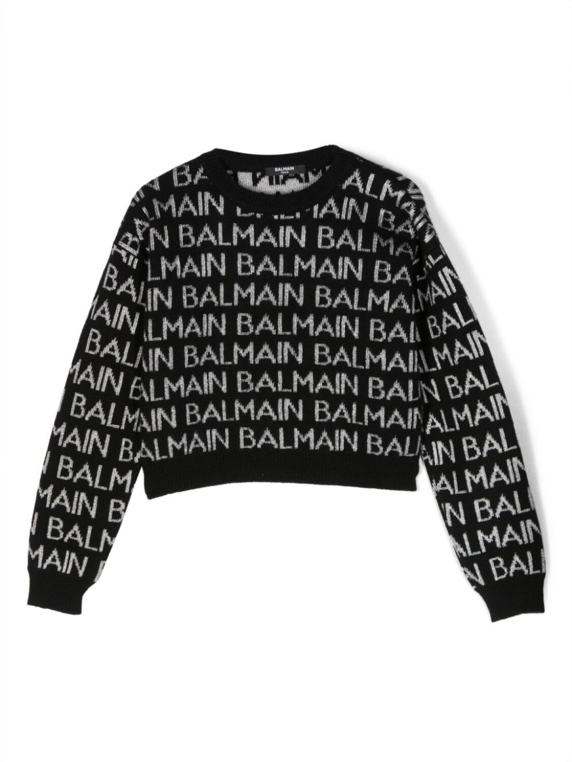 

Balmain Kids джемпер вязки интарсия с логотипом, черный