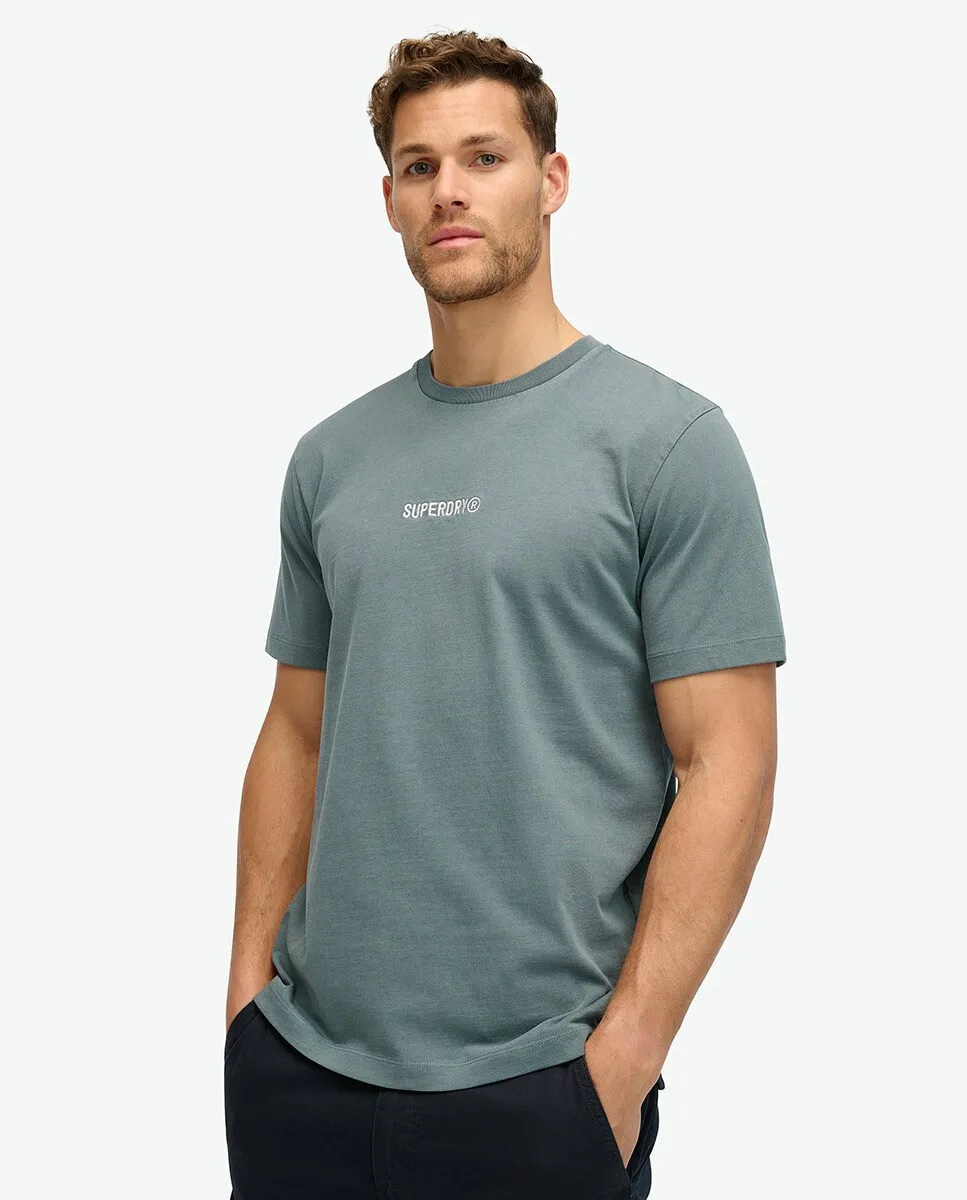 

Свободная футболка с принтом микрологотипа Superdry, синий