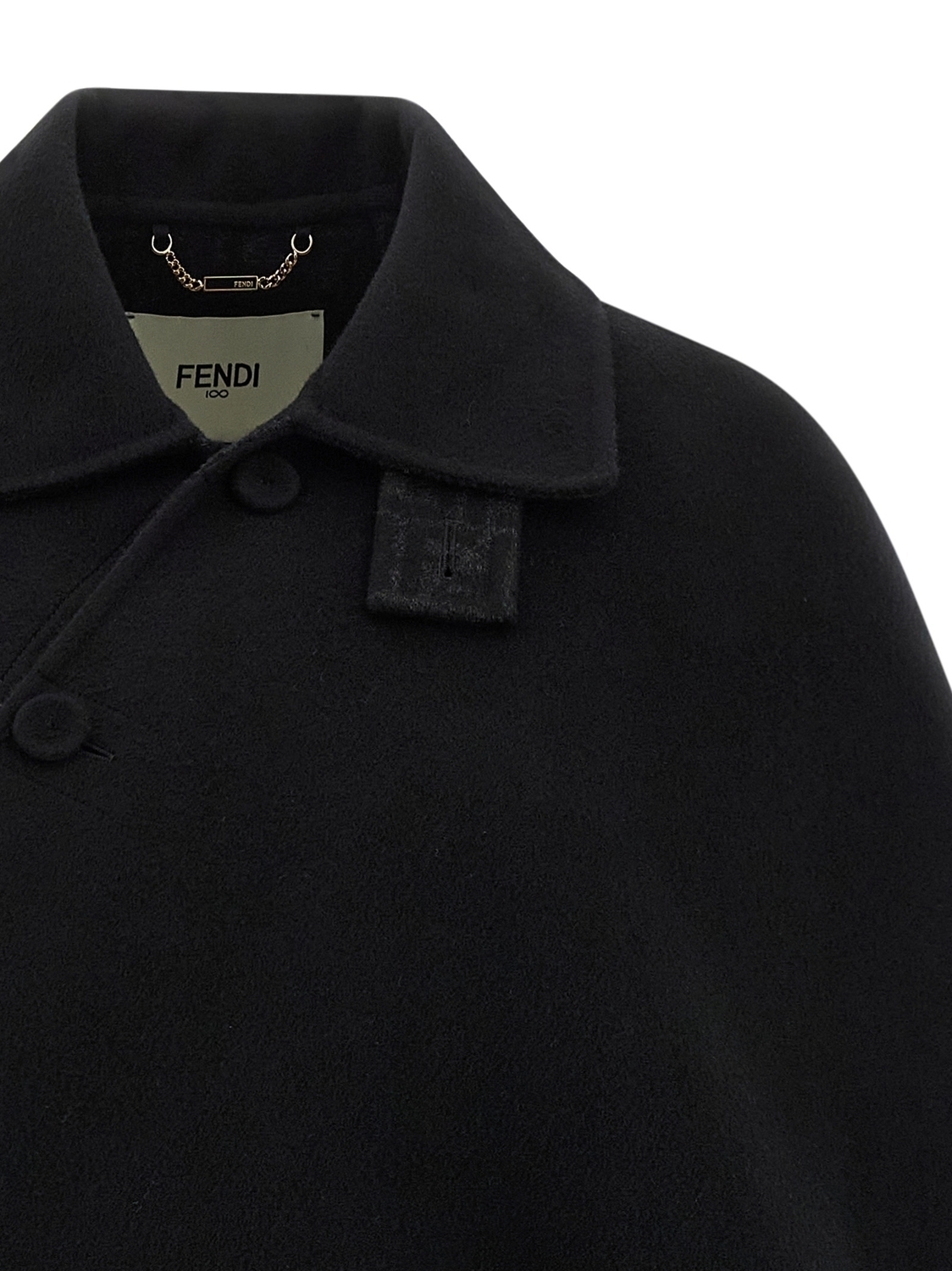 Плащ из двойной шерсти FENDI, черный — фото 3
