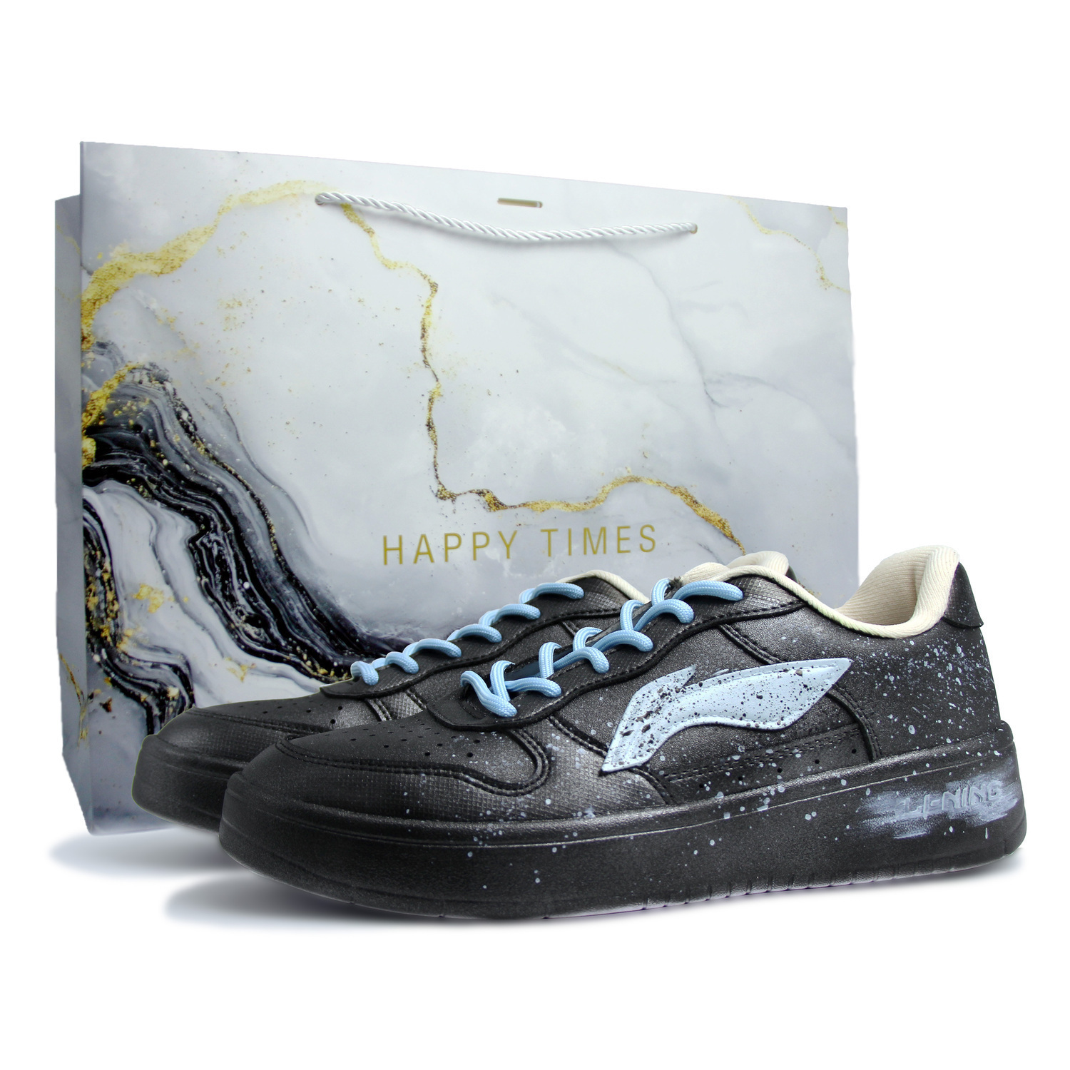 

Li Ning Floating Boat легкие и дышащие низкие кроссовки для скейтбординга Unisex Li-Ning, черный синий