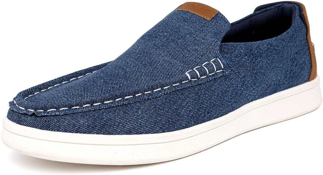 

Мужские слипоны Nautica, повседневные мокасины с носком-мок и кроссовки в стиле лодочных туфель для мужчин - легкие и удобные - Derwin, синий