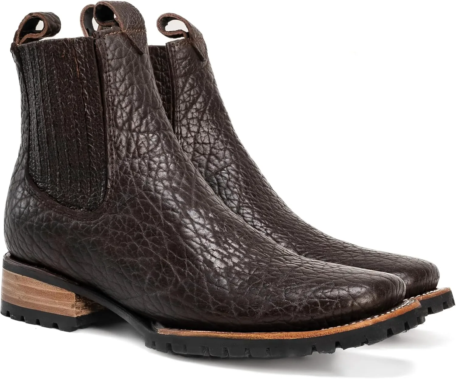 Рабочие ботинки King Welt Brown Flex Welt 4X4 с коротким голенищем и квадратным носком в стиле вестерн, с подошвой, предназначенной для тракторной техники Generic — фото 3
