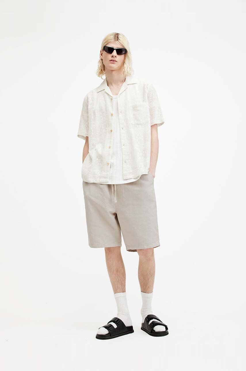 

Шорты из смесового льна AllSaints HANBURY, бежевый