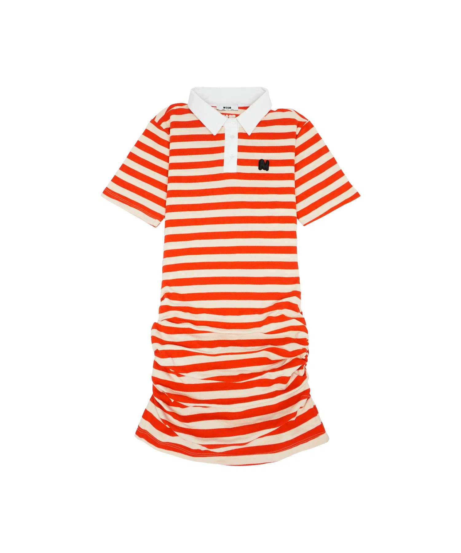 Детское полосатое платье MSGM KIDS с логотипом красное