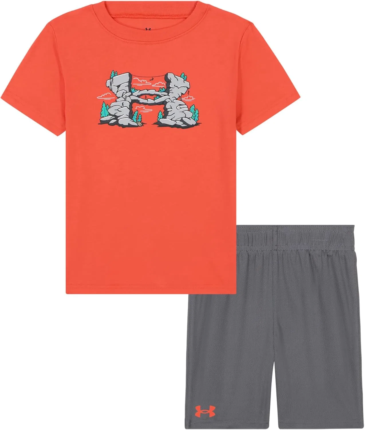 Спортивный набор для мальчиков Under Armour, футболка и шорты, Fire Rock Scramble, размер 4