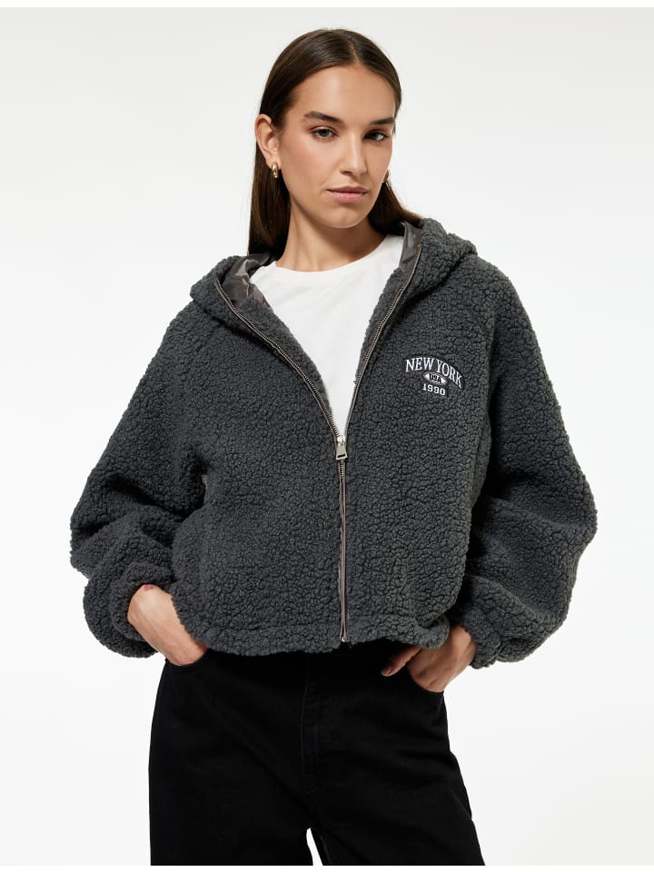 

KOTON Куртка Long coat women's high collar in SCHWARZ