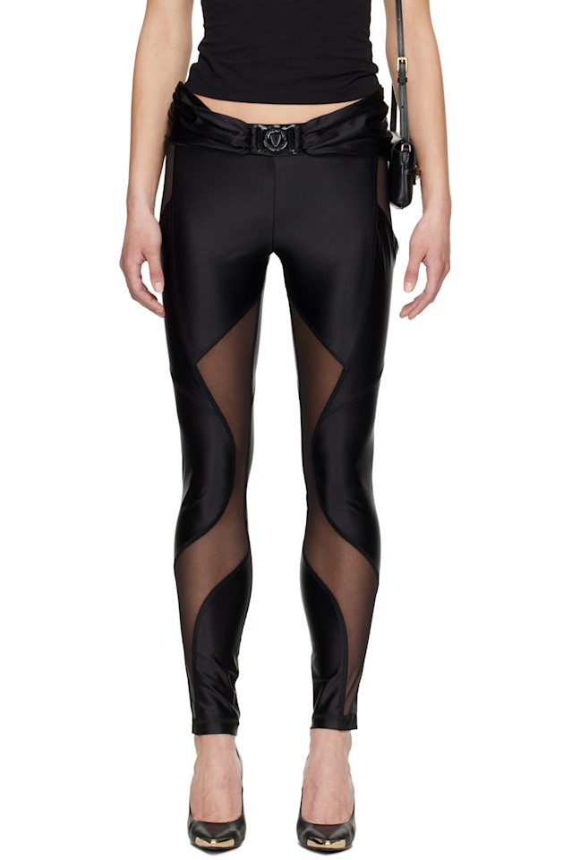 

Леггинсы с V-образным логотипом Versace Jeans Couture, черный