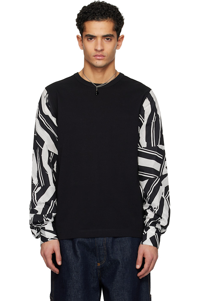 

Футболка с рукавами из поплина Dries Van Noten, черный