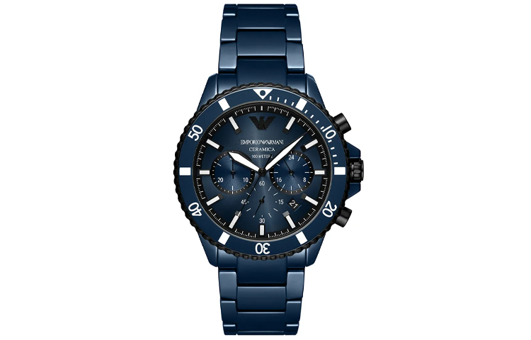 

EMPORIO ARMANI Часы Wrist Watch Quartz Movement Ceramic Strap 43mm Blue Dial Men's Watch, Blue Dial