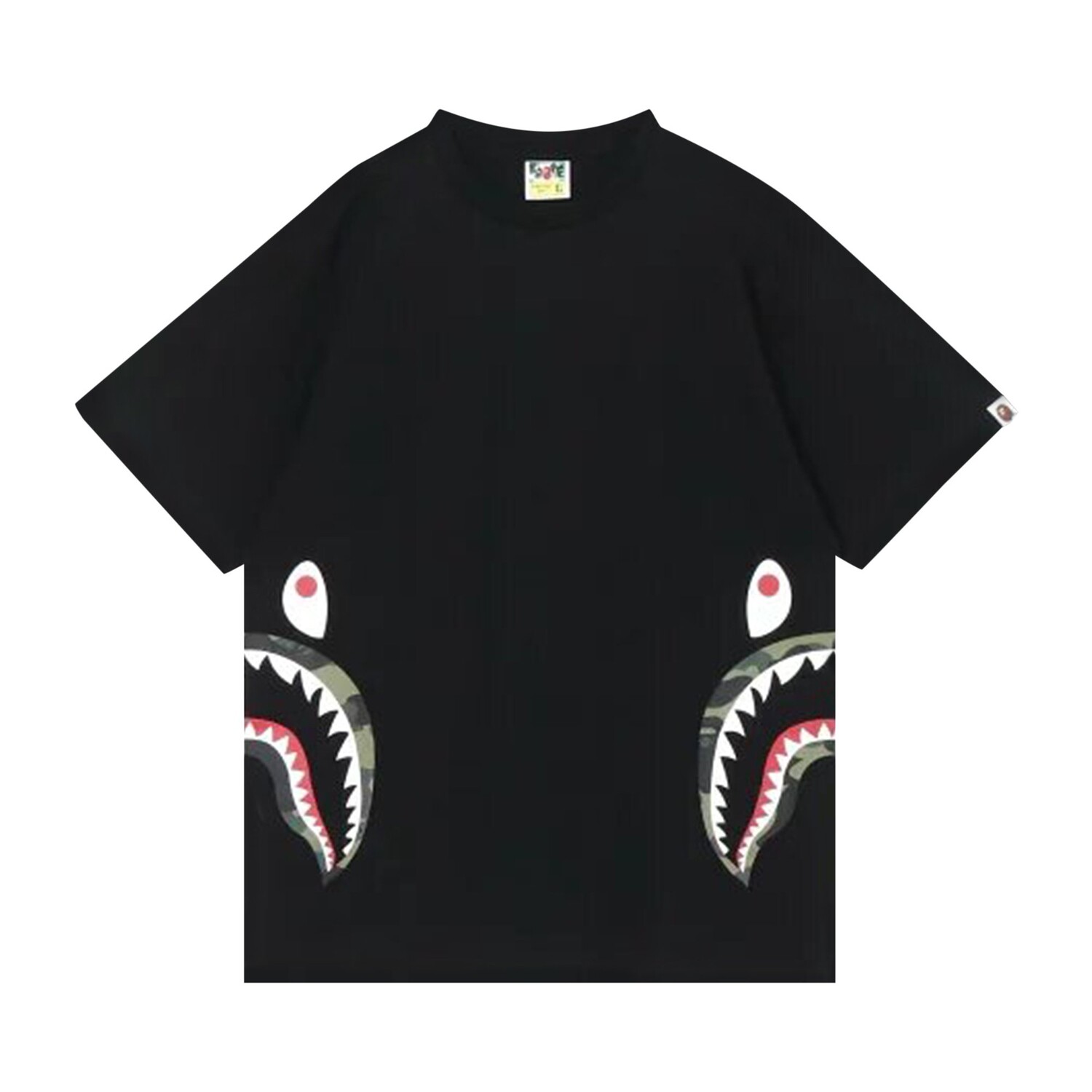 

Футболка BAPE 1st Camo Side Shark, черная/зеленая, Черный, Футболка BAPE 1st Camo Side Shark, черная/зеленая