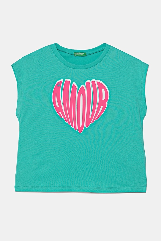 

Детская хлопковая футболка United Colors Of Benetton, бирюзовый