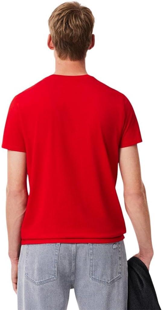 Футболка Lacoste, мужская, из джерси Pima, ярко-красный — фото 3
