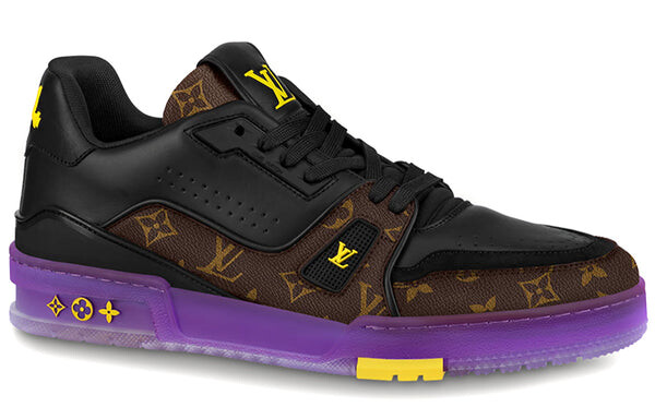Кроссовки x lakers lv trainers 'brown monogram with black purple' Louis Vuitton, фиолетовый — фото 2