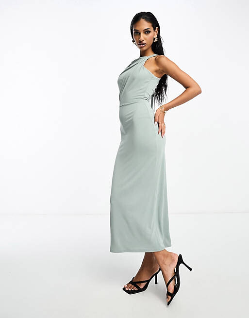 

Платье миди с закрученной бретелькой ASOS DESIGN