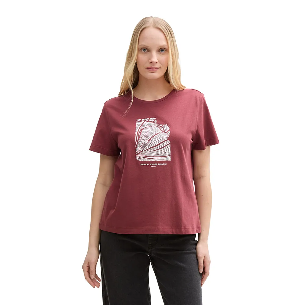 

Футболка с коротким рукавом Tom Tailor Basic Crew Neck, розовый