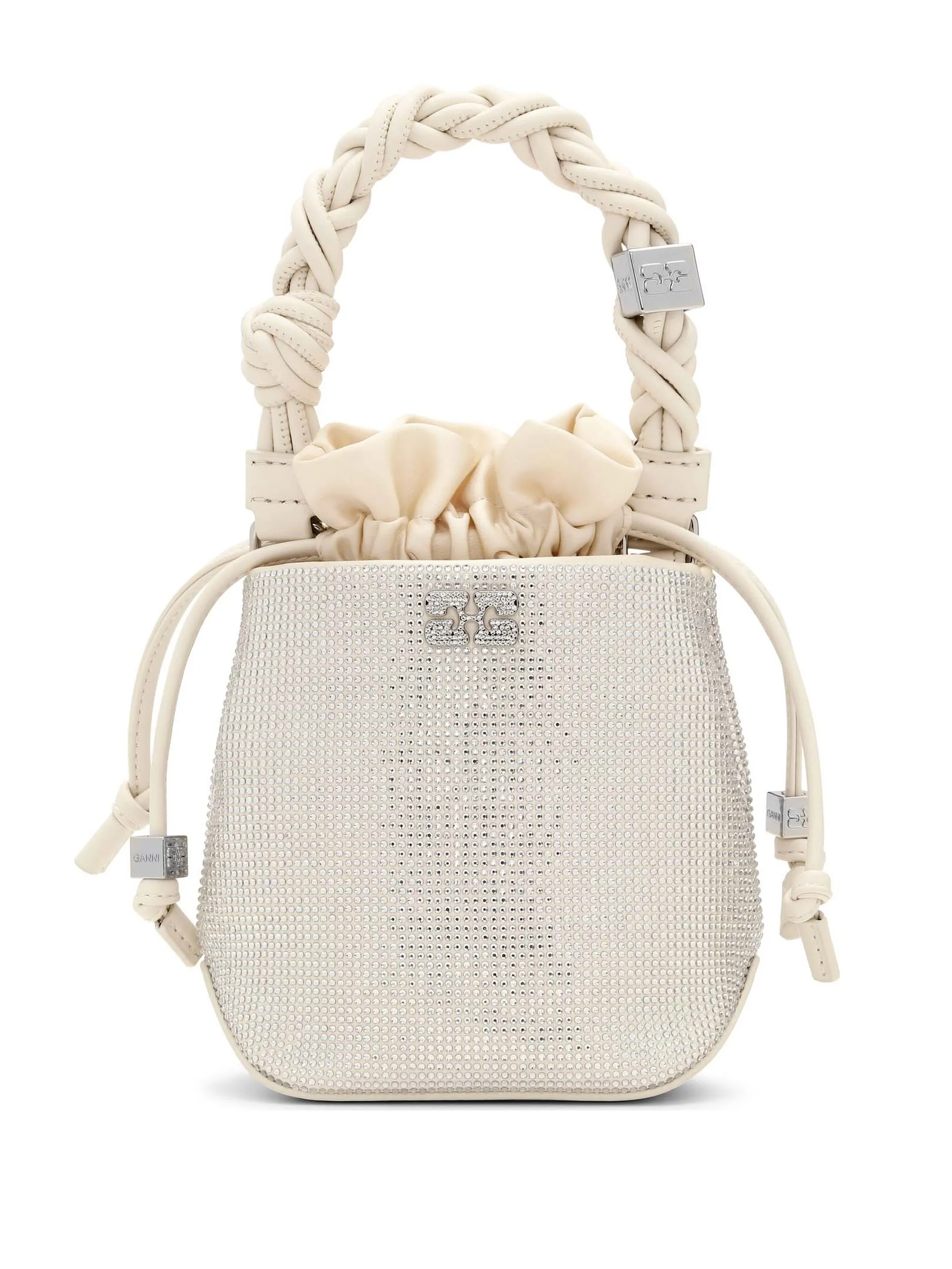 

Сумка-ведро Bou размера мини Ganni, бежевый