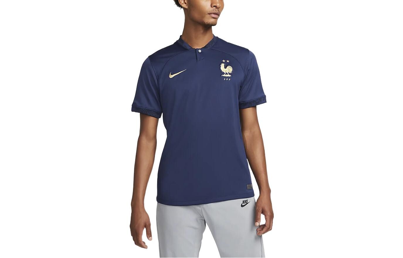 

Футболка для домашнего стадиона FFF 2022/23 Dri-FIT Nike, темно-синий