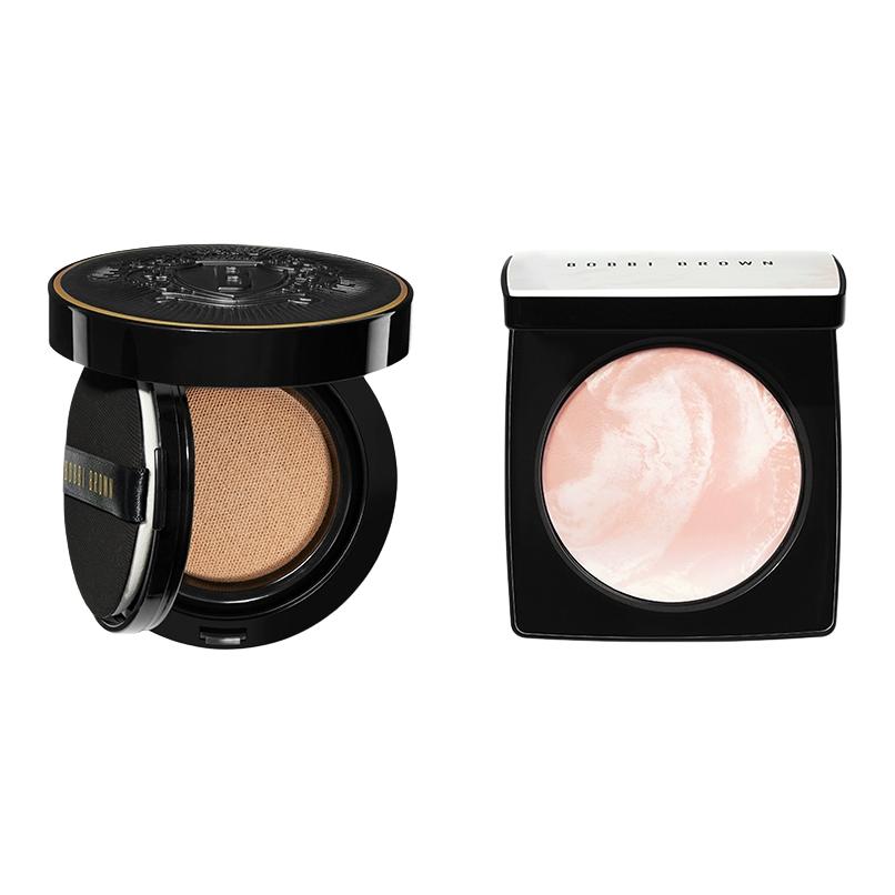 BOBBI BROWN Пудра для макияжа Five Spice Pork Powder с воздушной подушкой Black Heart, увлажняющая и матирующая, 10г+12г