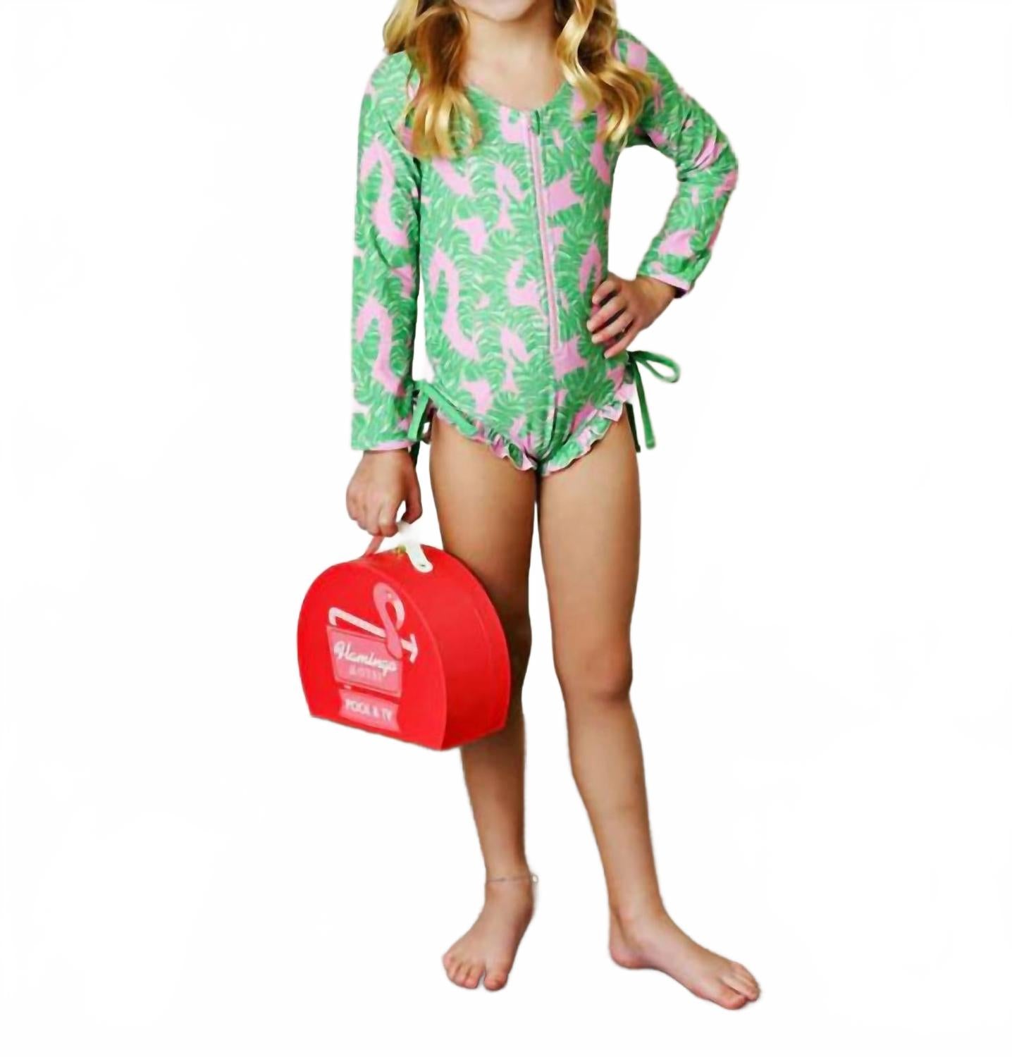 

Слитный купальник-рашгард для девочек с длинными рукавами в цвете Beverly Palm Swoon Baby Clothing, Beverly Palm