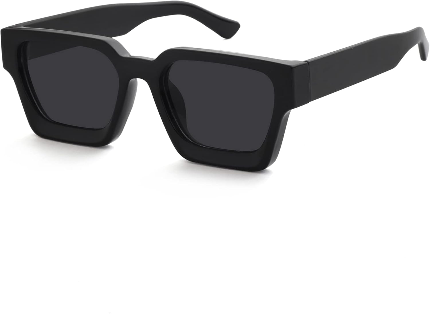 

Солнцезащитные очки Onrtry прямоугольной формы для женщин и мужчин с маленьким лицом, в стиле ретро, ​​квадратные солнцезащитные очки в толстой оправе, A1 Black Frame/Grey Lens