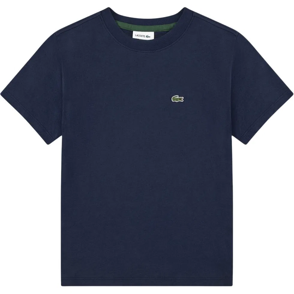 Футболка детская с круглым вырезом LACOSTE белая — фото 3