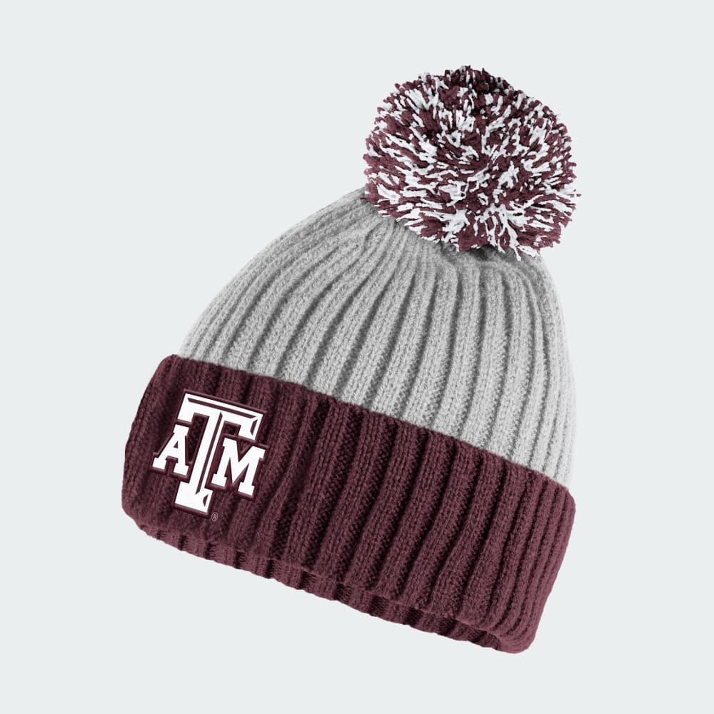 

Шапка Adidas Texas A&M Modern Ribbed Beanie, цвет Sheer Grey/Team Maroon/Multi/Multi