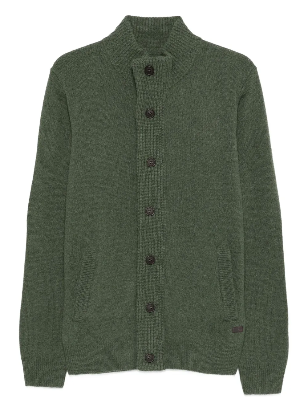 

Кардиган с заплатками на локтях Barbour, зеленый