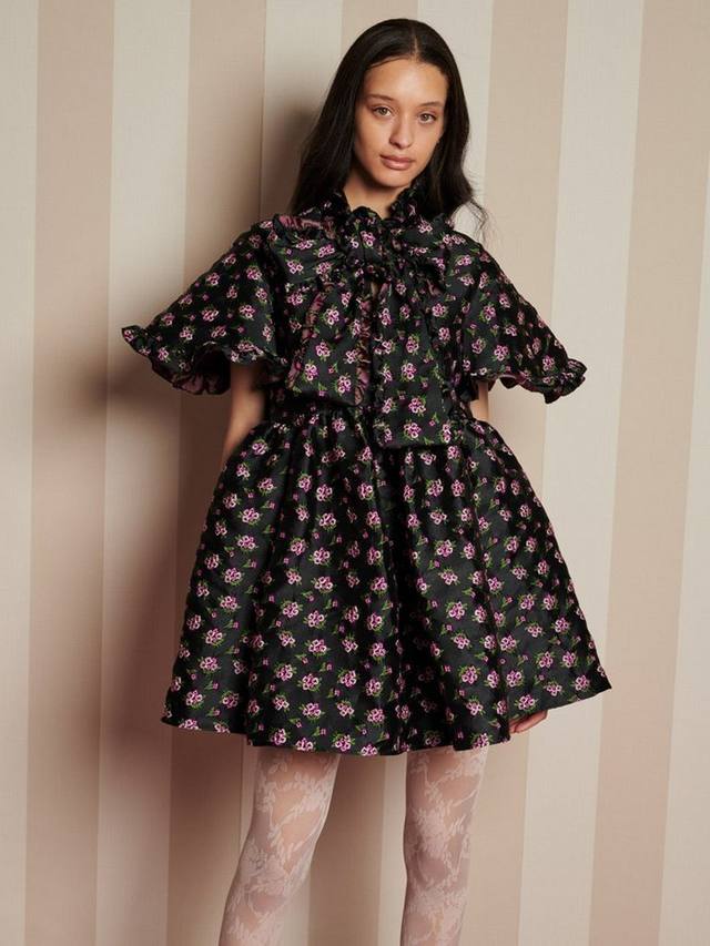 

Флоральный жаккардовый мини-платье Sister Jane, Black