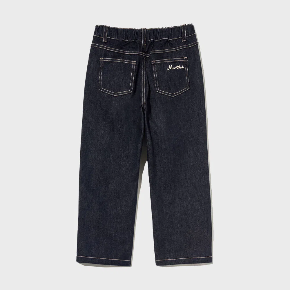 Детские джинсы Kids raw denim тёмно-синие от Marithé Kids — фото 3