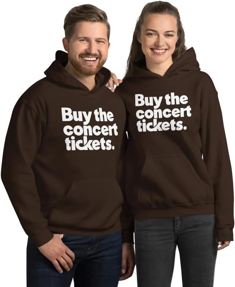 Толстовка Unisex Buy The Concert Tickets, юмористическая футболка с саркастичным принтом Generic, Dark Chocolate