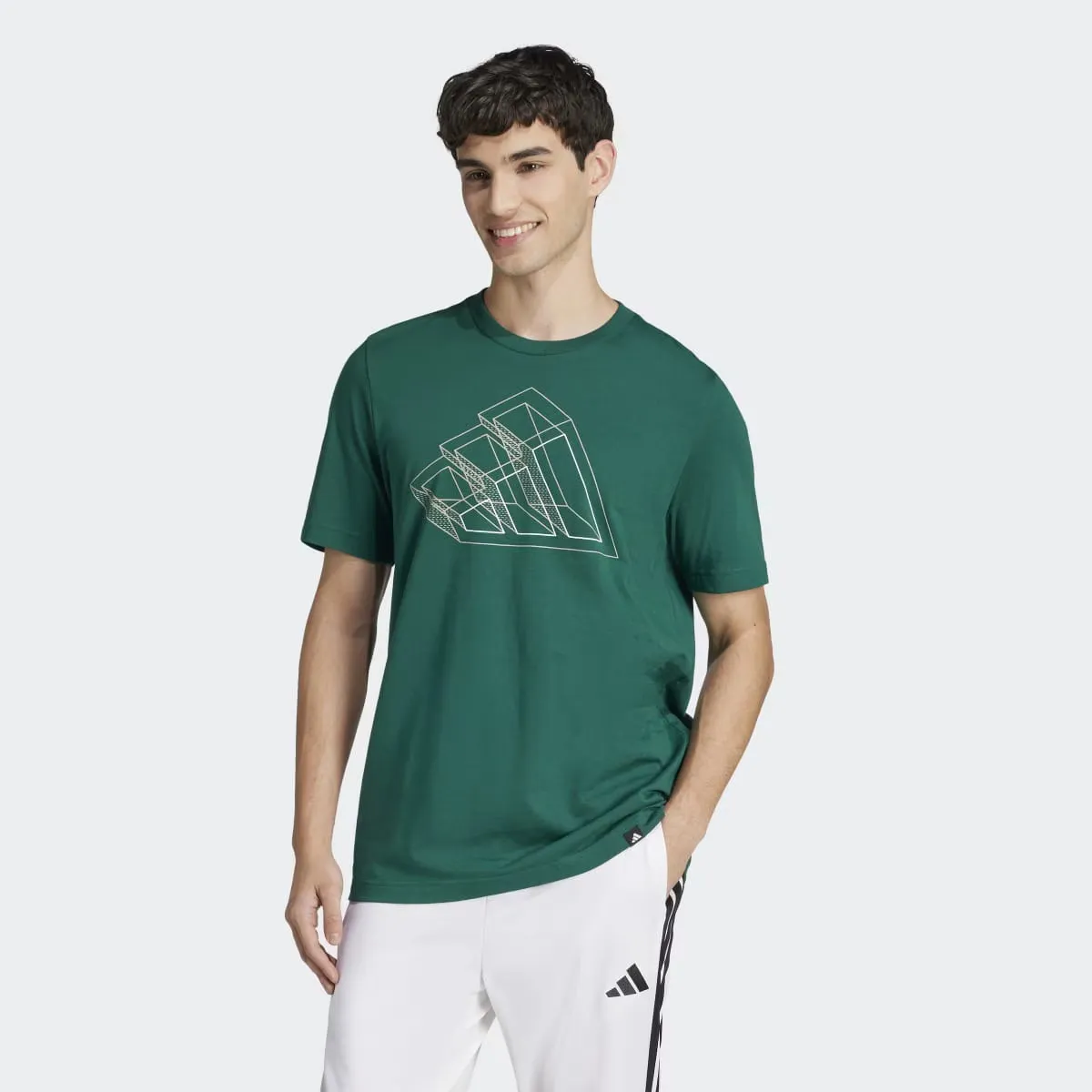 

Мужская футболка Adidas с технологическим контуром и графикой, зеленый
