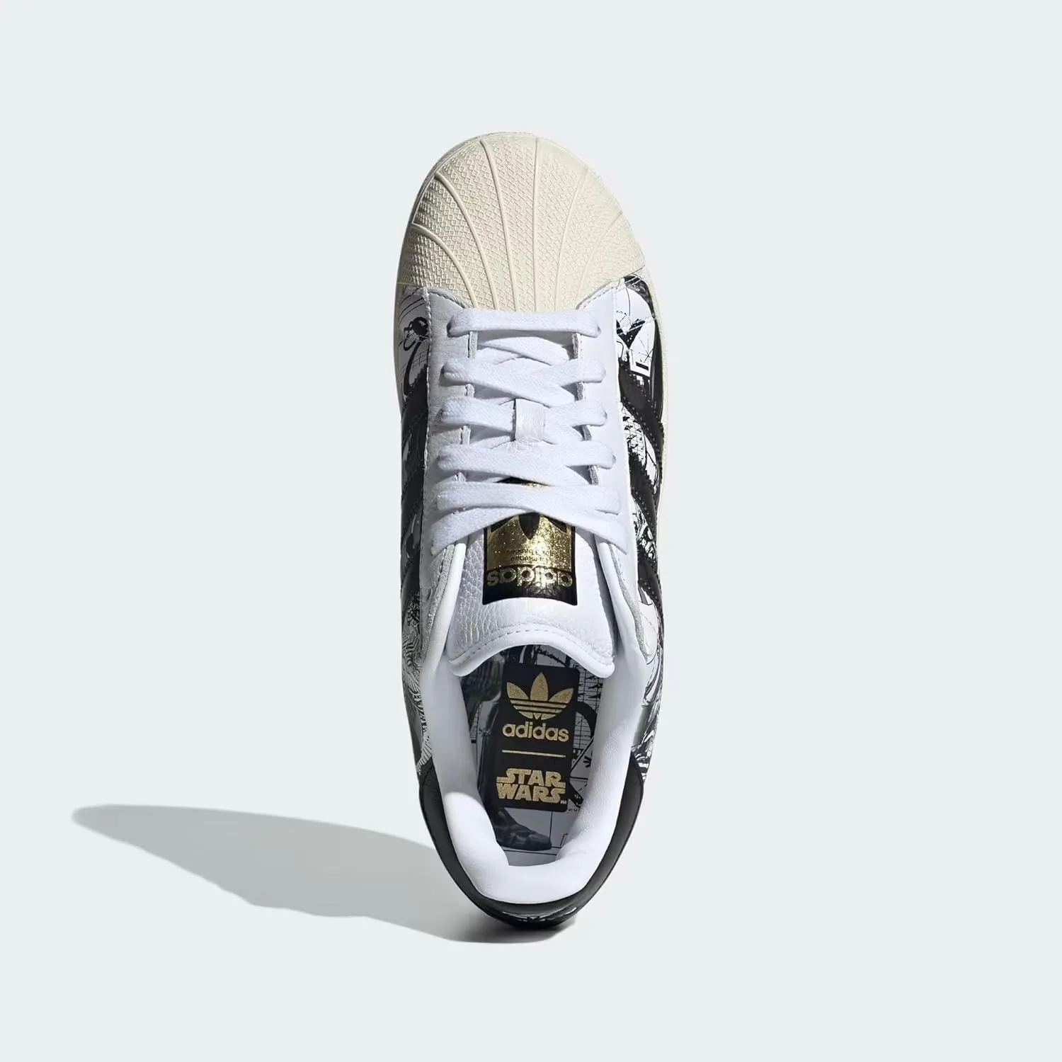 Мужские повседневные кроссовки Adidas Star Wars Superstar XLG Nanzuka, черный — фото 2