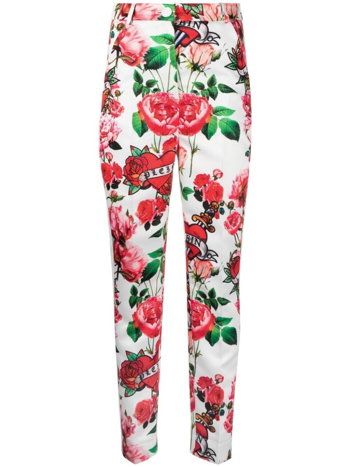 

Philipp Plein floral-print trousers, белый