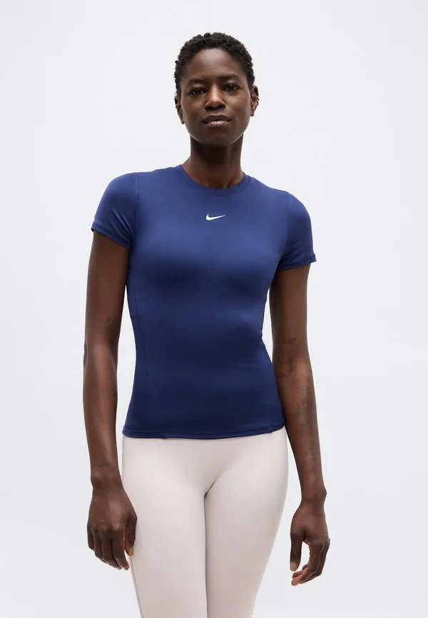 Одна облегающая спортивная футболка Nike Performance, Midnight Navy/White