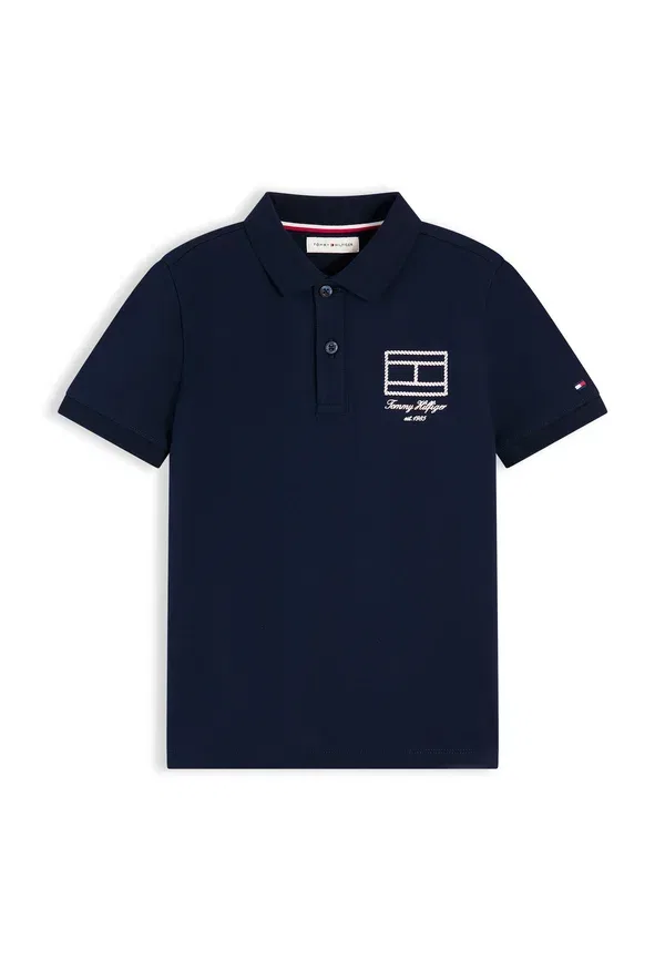 Флаг-поло с контурным принтом Tommy Hilfiger, темно-синий ночной — фото 4