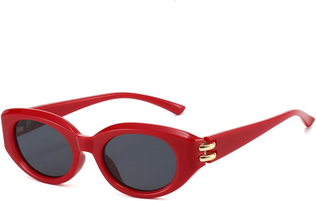 

Солнцезащитные очки с защитой UV400 | «Кошачий глаз», маленькие овальные, черные | для женщин и мужчин, для занятий спортом на открытом воздухе и вождения DSVIGF, Red Black