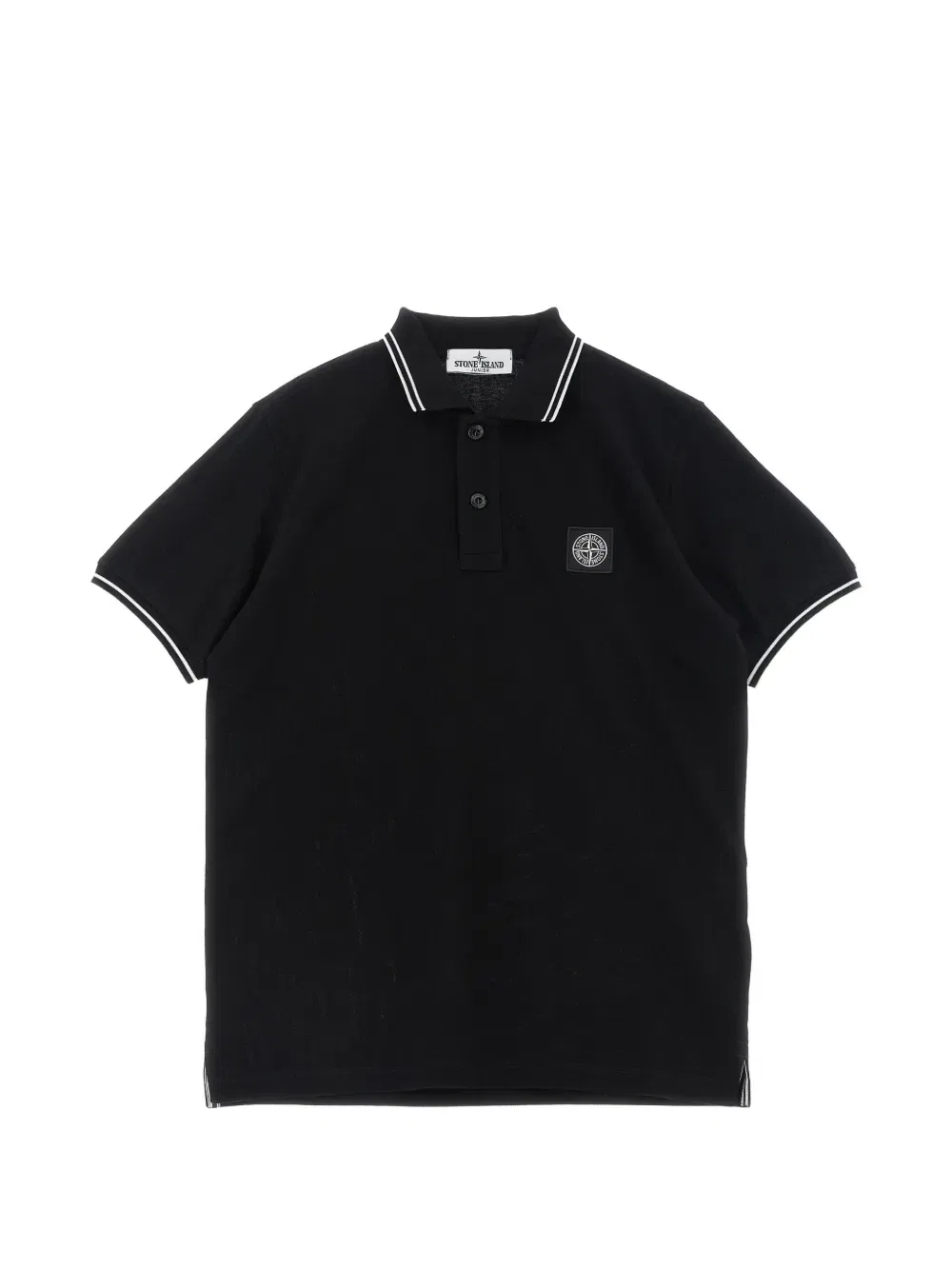 Рубашка поло с нашивкой-логотипом Stone Island Junior, черный