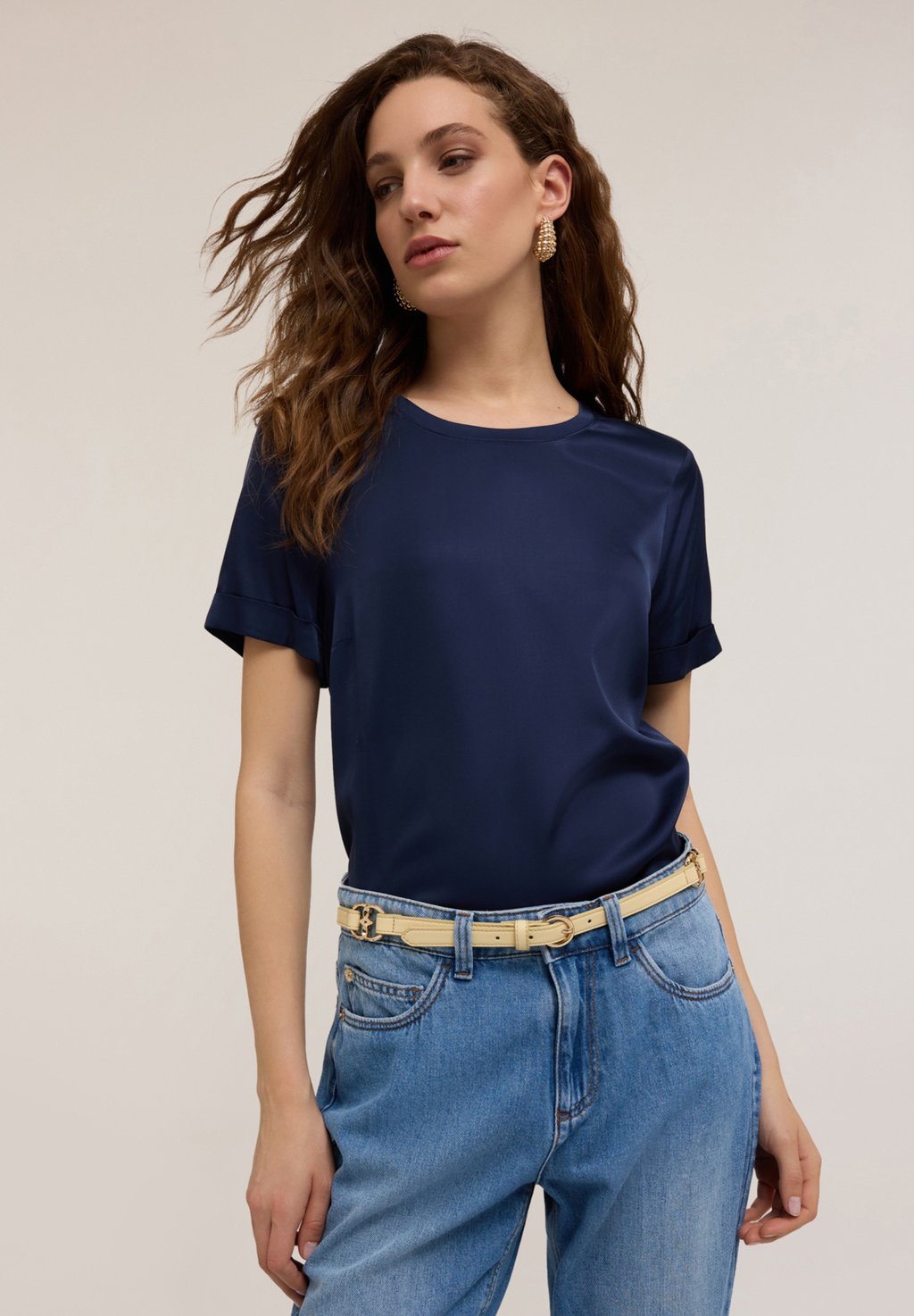 

Блуза T-shirt basic Motivi, синий