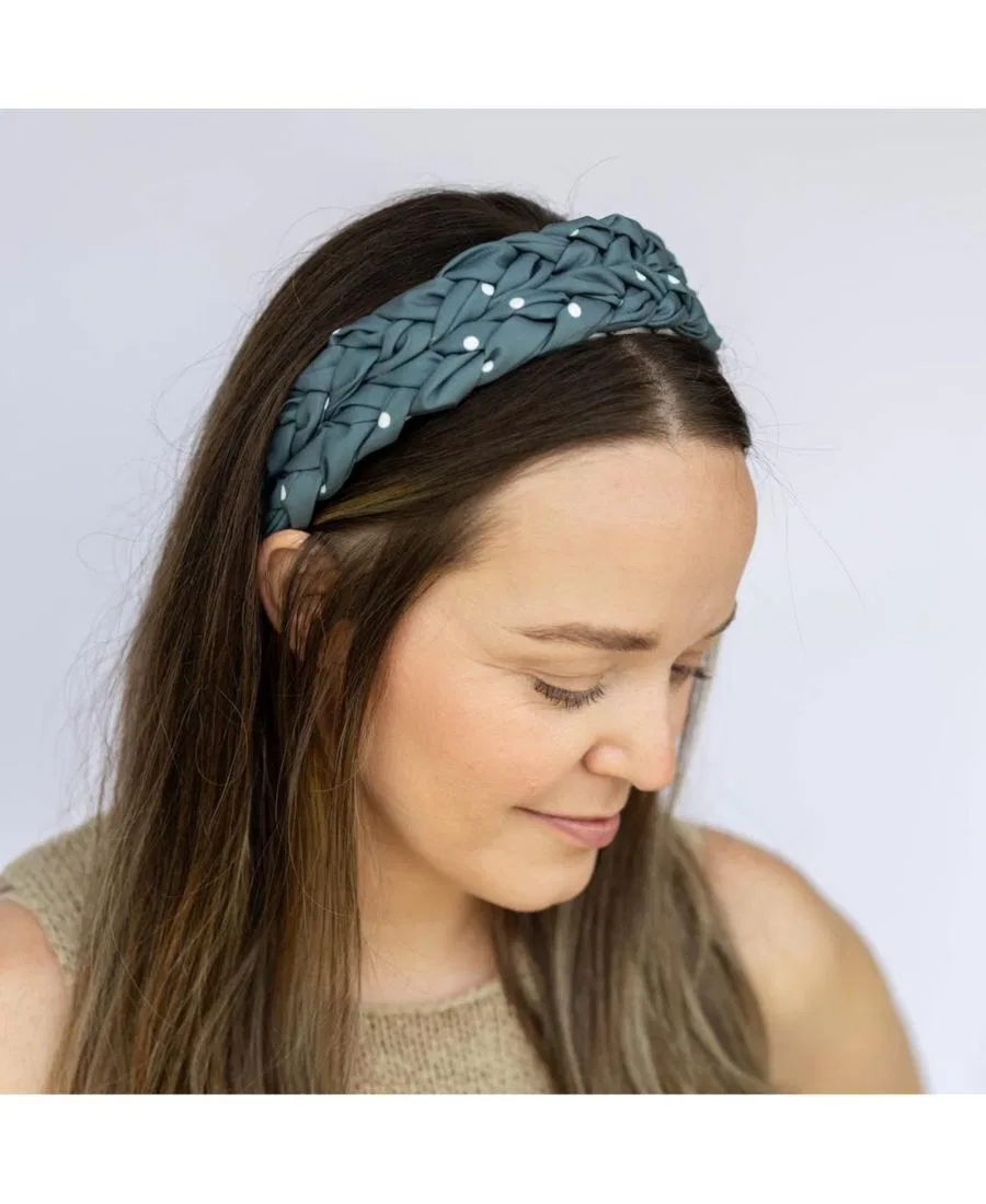 Женская повязка на голову с румяными косами Headbands Of Hope, нефритовый — фото 2