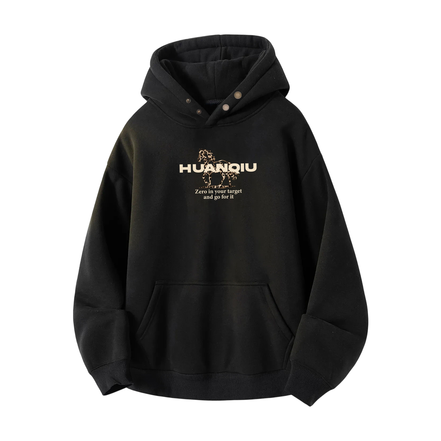 

Толстовка Unisex Hooded Thickened Heavyweight HUANQIU, черный (fleece-lined)
