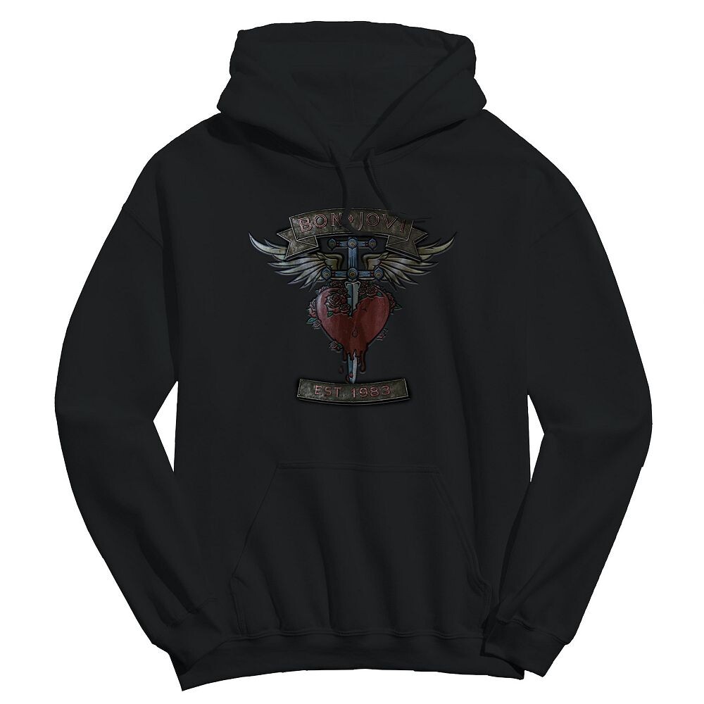 

Мужская толстовка с рисунком Bon Jovi H&D Banners Licensed Character, черный