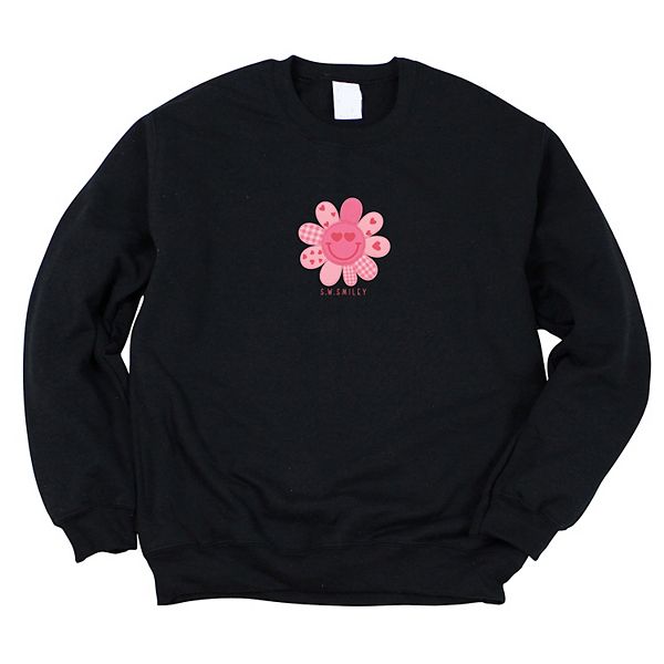 

SWSmiley patchwork flower hearts - женский графический свитшот Simply Sage Market, Midnight