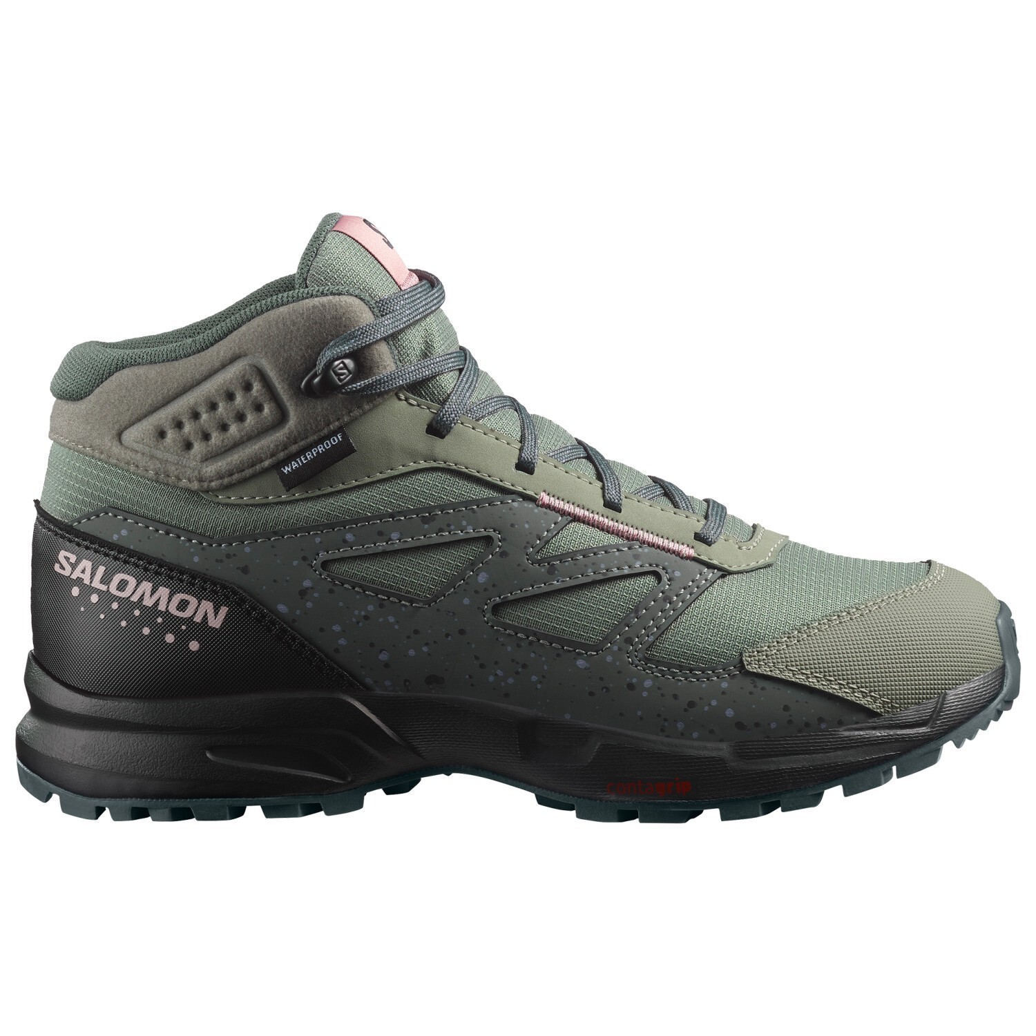

Походная обувь Salomon Outway Mid CSWP, цвет Agave Green/Black/Cadet