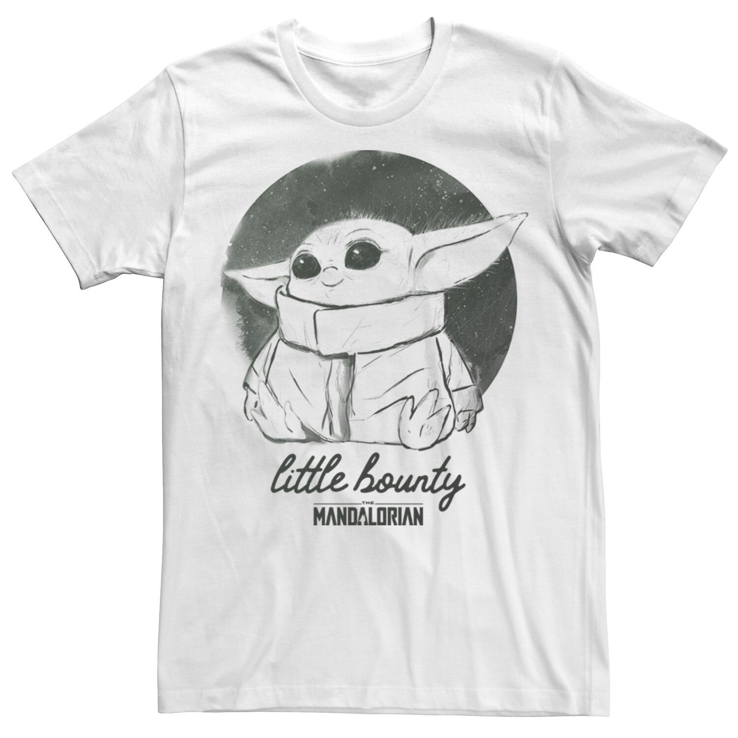 

Мужская акварельная футболка The Mandalorian The Child Little Bounty Star Wars