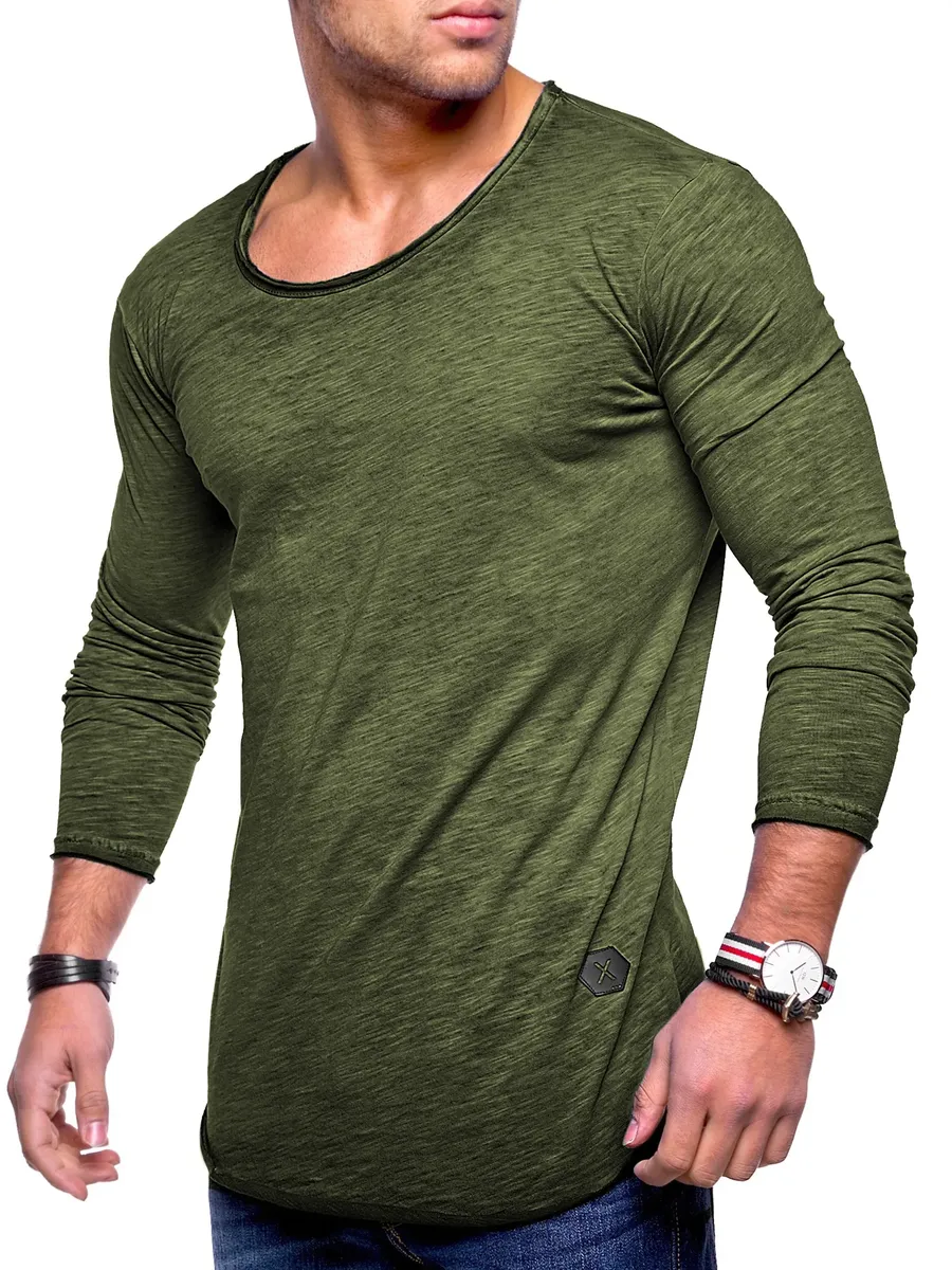 

Рубашка behype с длинными рукавами "Dust L/S", с широким вырезом, зеленый