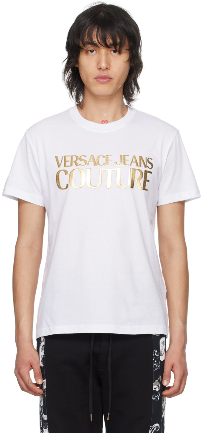 

Белая футболка с блестками Versace Jeans Couture