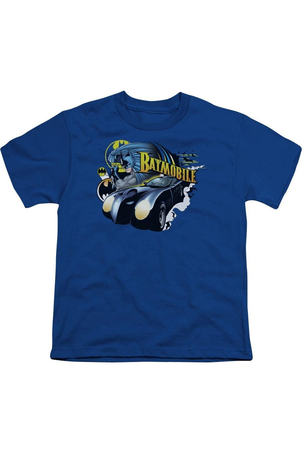 

Футболка с коротким рукавом для детей с изображением Бэтмобиля Batman Gildan, синий