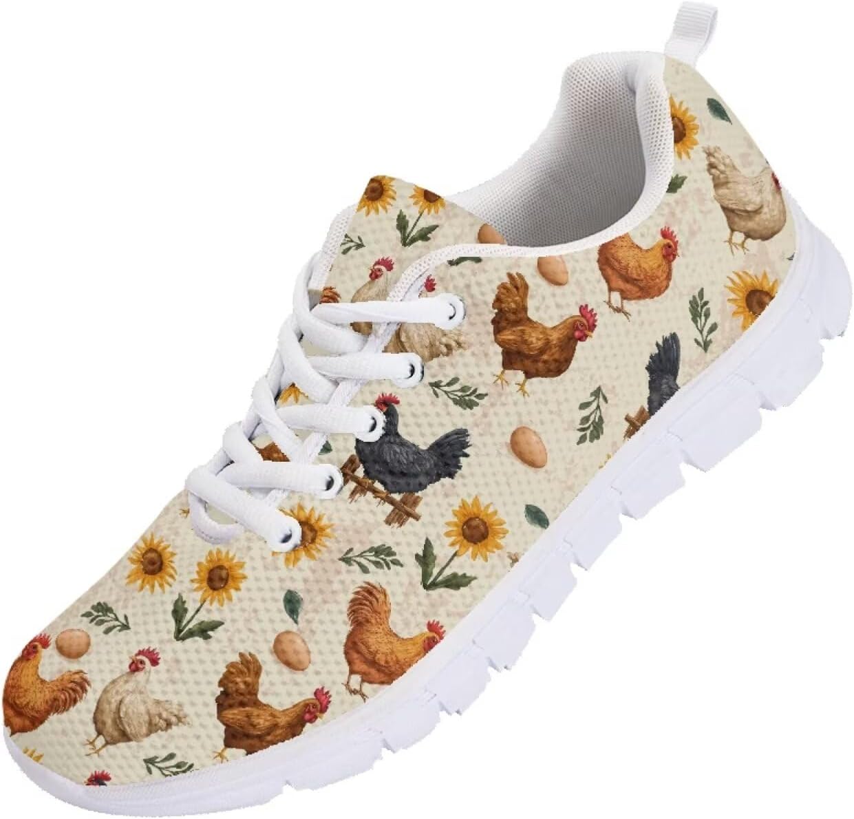 

Мужские кроссовки Funnydude Funny Print для бега, осенние, с удобной шнуровкой, дышащие сетчатые кроссовки, Rooster