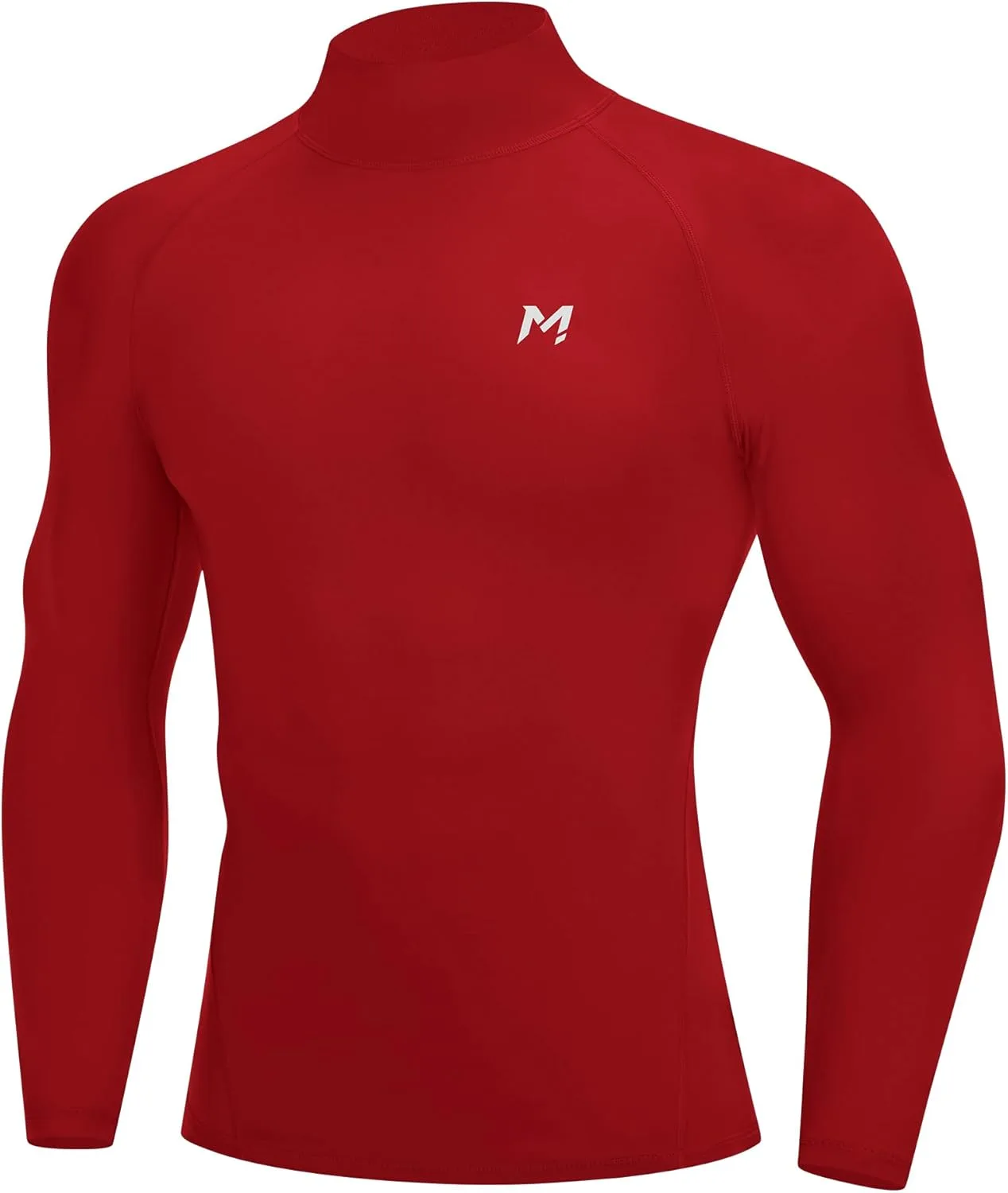 

Moozava мужская компрессионная футболка с длинным рукавом и воротником-стойкой, быстросохнущая, для тренировок и бега