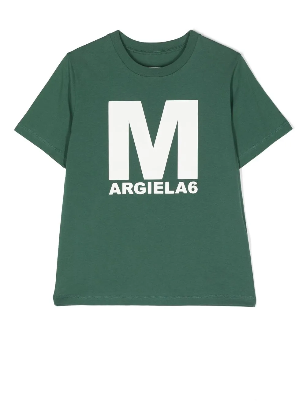 

Футболка с логотипом MM6 Maison Margiela Kids, зеленый